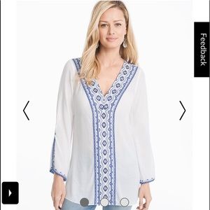 NWT WHBM Petite Cotton Embroidered Voile Tunic